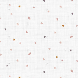 Coated  Cotton COREO White / Peach